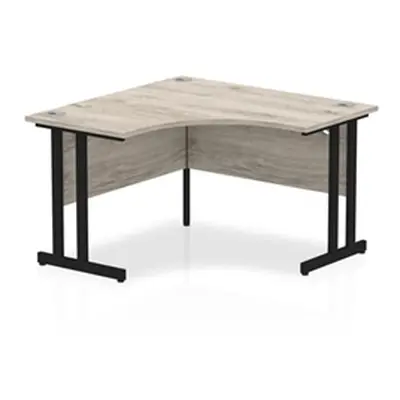 Impulse 1200mm Corner Desk Grey Oak Top Black Cantilever Leg