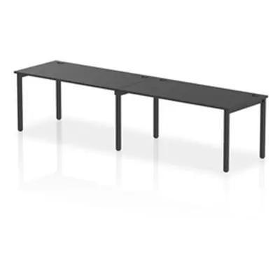 Impulse Bench Single Row 2 Person 1600 Black Frame Bench Desk Black