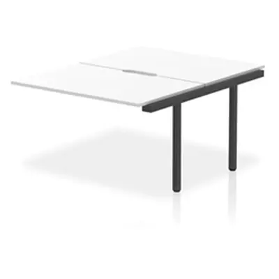 Evolve Plus 1200mm B2B Office Bench Desk Ext Kit White Top Black Frame