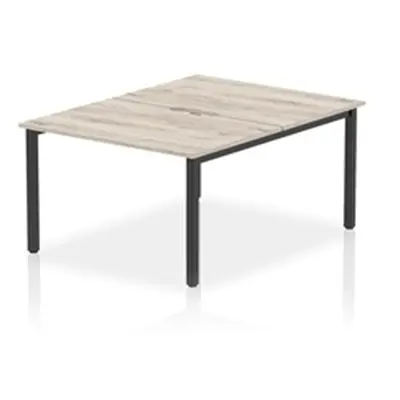 Evolve Plus 1200mm B2B 2 Person Bench Desk Grey Oak Top Black Frame