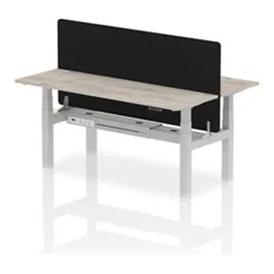 Air B2B 1800x600 Adjustable 2P Bench Desk CP Grey Oak/Silver + Screen