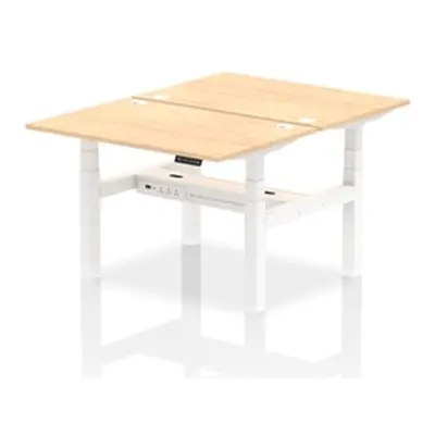 Air B2B 1200x800mm Height Adjustable 2P Bench Desk CP Maple/White