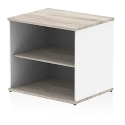 Impulse 600mm Deep Desk High Bookcase Grey Oak and White