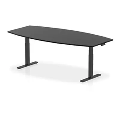 High Gloss 2400 Writable Boardroom Table Black/Black Height Adjustable