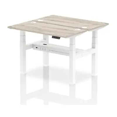 Air B2B 1200x600mm Height Adjustable 2P Bench Desk CP Grey Oak/White