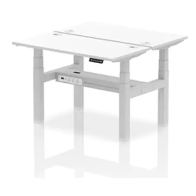 Air B2B 1200x600mm Height Adjustable 2P Bench Desk CP White/Silver