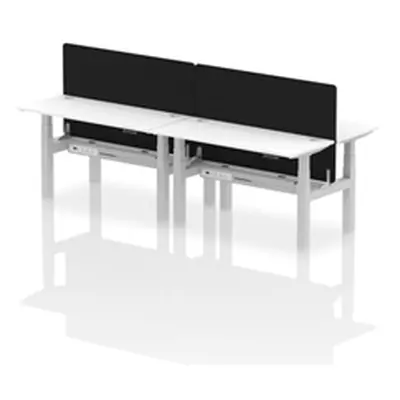 Air B2B 1400x600mm Adjustable 4P Bench Desk CP White/Silver + Screen