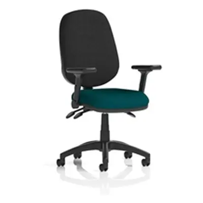 Eclipse Plus III Operator Chair Maringa Teal Adjustable Folding Arms