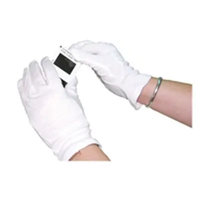 White Knitted Cotton Medium Gloves (Pack of 10) BTJ146