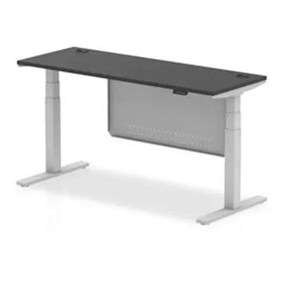 Air 1600x600 Height Adjustable Desk CP Black/Silver Modesty Panel