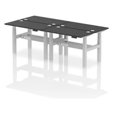 Air B2B 1200x600mm Height Adjustable 4P Bench Desk CP Black/Silver