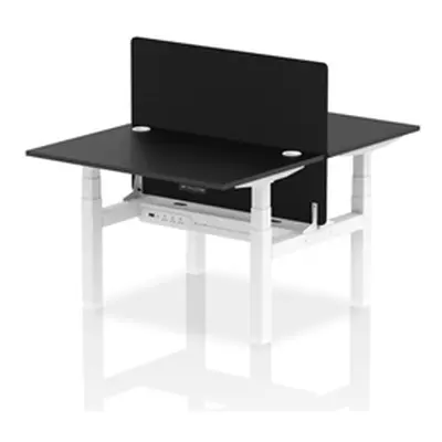 Air B2B 1200x800mm Adjustable 2P Bench Desk CP Black/White + Screen