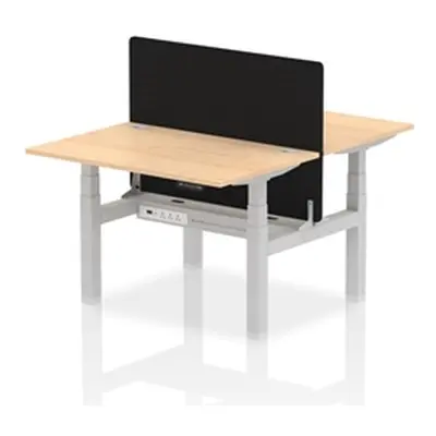 Air B2B 1200x800mm Adjustable 2P Bench Desk CP Maple/Silver + Screen