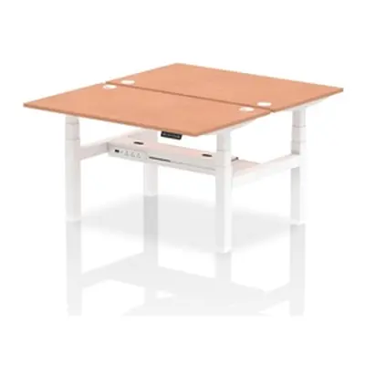 Air B2B 1400x800mm Height Adjustable 2P Bench Desk CP Beech/White