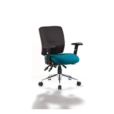 Chiro Task Operator Chair Medium Back Kingfisher Colour Sea