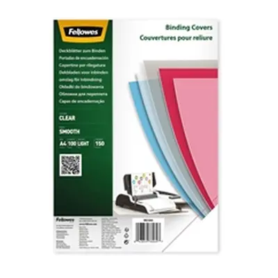 Fellowes Binding Covers A4 150 Micron Clear PET (Pack of 100) 5384501