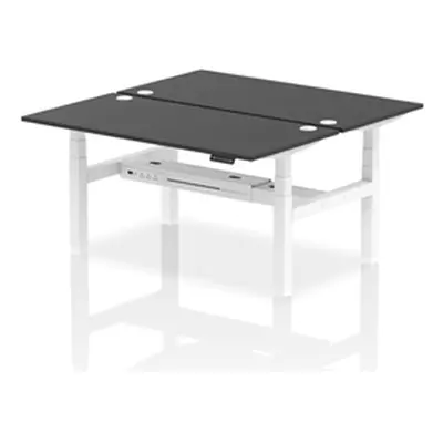 Air B2B 1600x800mm Height Adjustable 2P Bench Desk CP Black/White