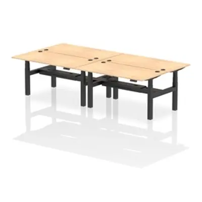 Air B2B 1600x800mm Height Adjustable 4P Bench Desk CP Maple/Black