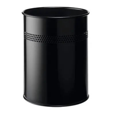 Durable Perforated Waste Bin 15L Black