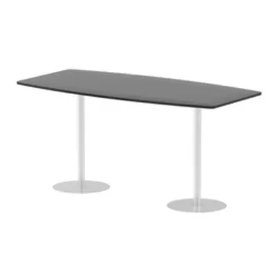 Italia 2400mm Poseur High Gloss Table Black Top 1145mm High Leg