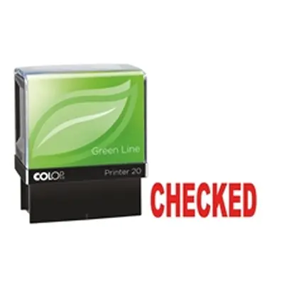 COLOP Green Line Word Stamp CHECKED Red