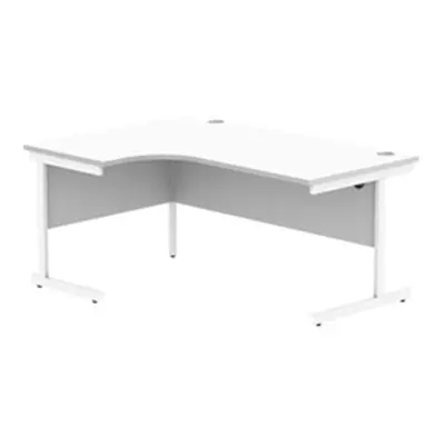 Office LH Corner Desk Steel Single Cantilever 1600X1200 White/White