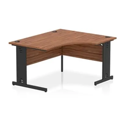 Impulse 1400 RH Crescent Desk Walnut Top Black Cable Managed Leg