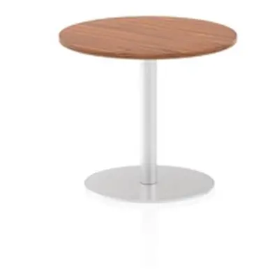 Italia 600mm Poseur Round Table Walnut Top 725mm High Leg