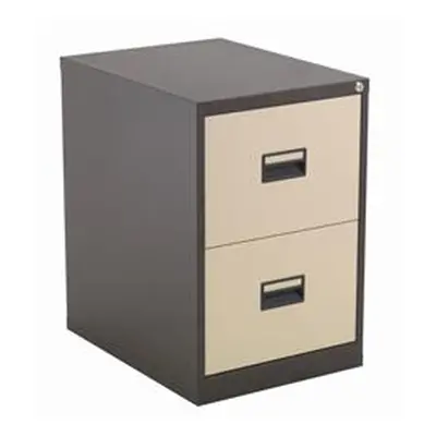 Legato Steel 2 Drawer Filing Cabinet - Coffee/Cream Ref TCS2FC-CC