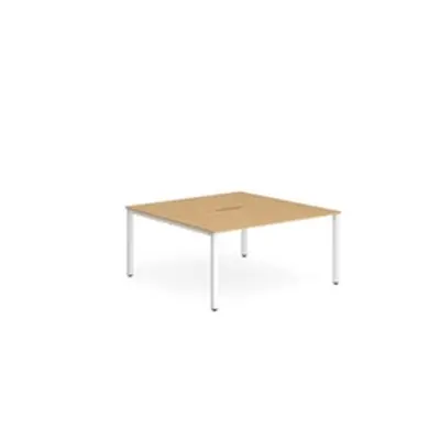 Evolve B2B White Frame Bench Desk 1200 Beech (2 Pod) - BE158