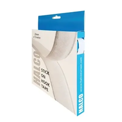 Halco Stick On Hook Roll 20mmx10m with permanent adhesive back