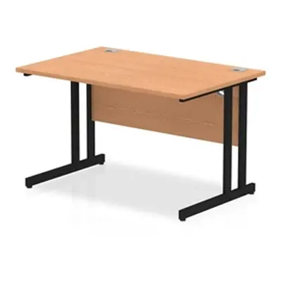 Impulse 1200 x 800mm Straight Desk Oak Top Black Cantilever Leg