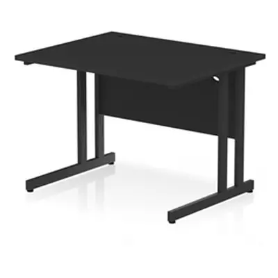 Impulse 1000x800mm Straight Office Desk Black Top Black Cantilever Leg