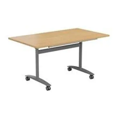 Allegro Tilting Table 1200x800 - Oak Top and Silver/Ref OTT1280SVNO