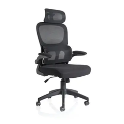 Iris Task Operator Black Mesh Back Fabric Seat With Headrest