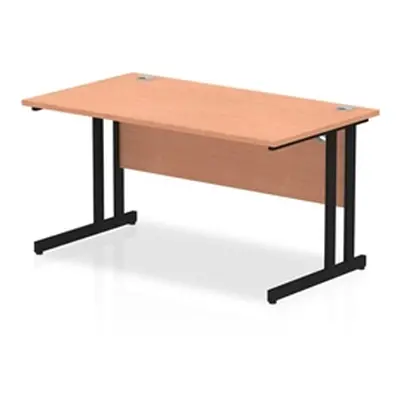 Impulse 1400 x 800mm Straight Desk Beech Top Black Cantilever Leg