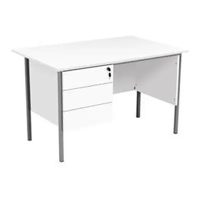 Sonata Rectangular 1200mm Desk with Single 3 Drawer - EF1275REC3DPWHBK