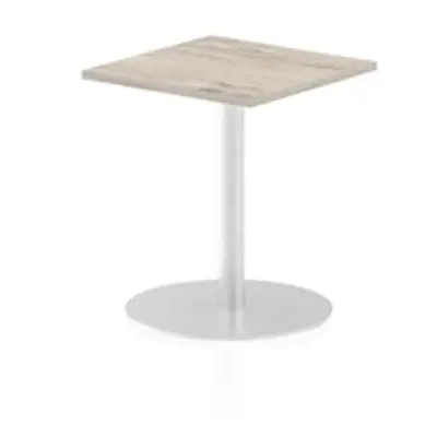 Italia 600mm Poseur Square Table Grey Oak Top 725mm High Leg