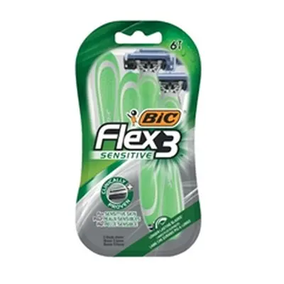 Bic Flex 3 Disposable Razor Sensitive (Pack of 6) 508096