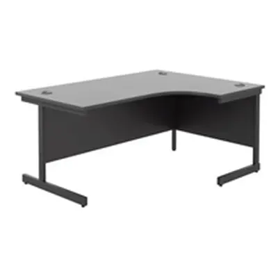 1800X1200 Single Upright Right Hand Radial Desk Black-Black