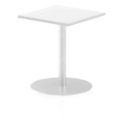 Italia 600mm Poseur Square Table White Top 725mm High Leg