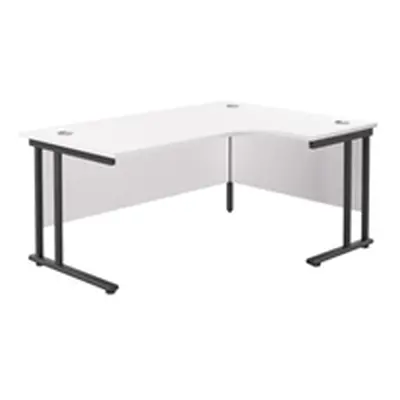 1800X1200 Twin Upright Right Hand Radial Desk White-Black