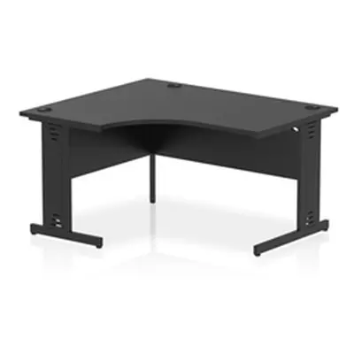 Impulse 1400 LH Crescent Desk Black/Black Cable Managed Leg