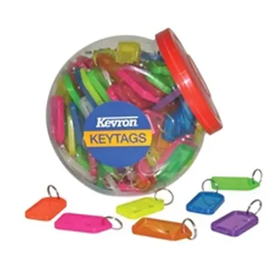 Kevron Plastic Clicktag Key Tag Large Assorted Tub (70 Pack)