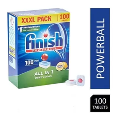 Finish Powerball All In One Lemon Dishwasher Tablets 100's