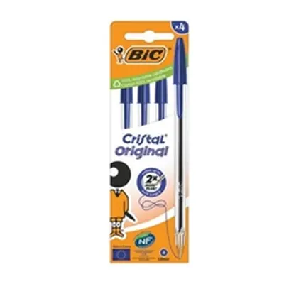 Bic Cristal Ballpoint Pen Medium Blue (Pack of 4) 516332