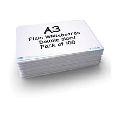 Show-me Drywipe Boards Plain/Plain A3 (Pack of 100) A3P100