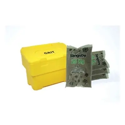 Salt and Grit Bin Supplied with Salt Yellow 115L 395091