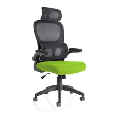 Iris Task Operator Black Mesh Back Myrrh Green Seat With Headrest