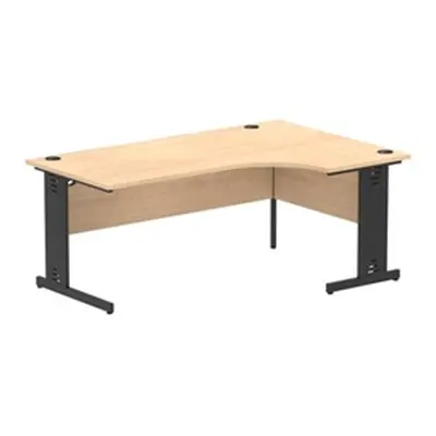 Impulse 1800 RH Crescent Desk Maple Top Black Cable Managed Leg